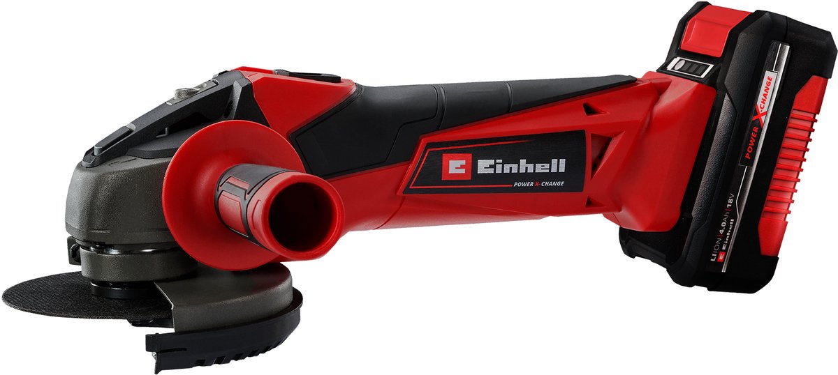 Einhell Accu Haakse Slijper TC-AG 18/115 Li Kit - Power X-Change - 18 V/Li-ion - Ø115 mm - 8.500 t/min - Max. Snijdiepte: 28 mm - Incl. 1x 4.0 Ah Accu en Lader thumbnail 2
