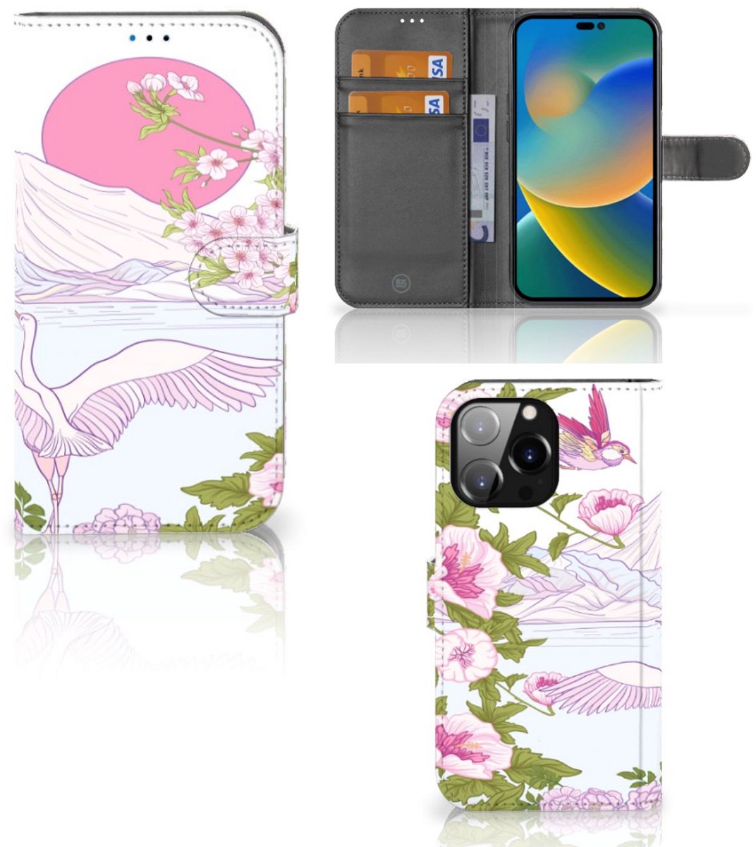 iPhone 14 Pro Max Telefoonhoesje met Pasjes Bird Standing