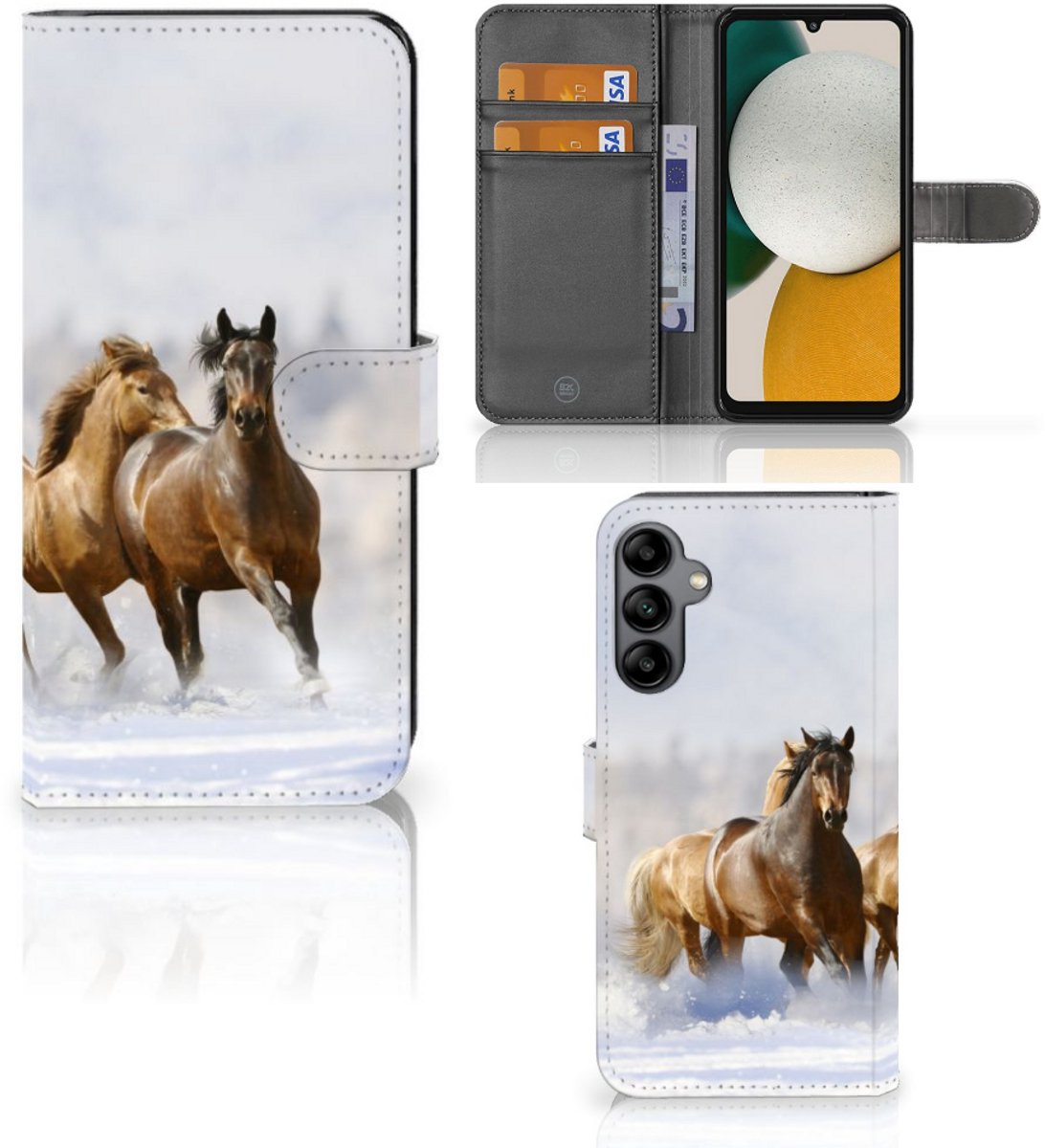 Samsung Galaxy A34 Telefoonhoesje met Pasjes Paarden