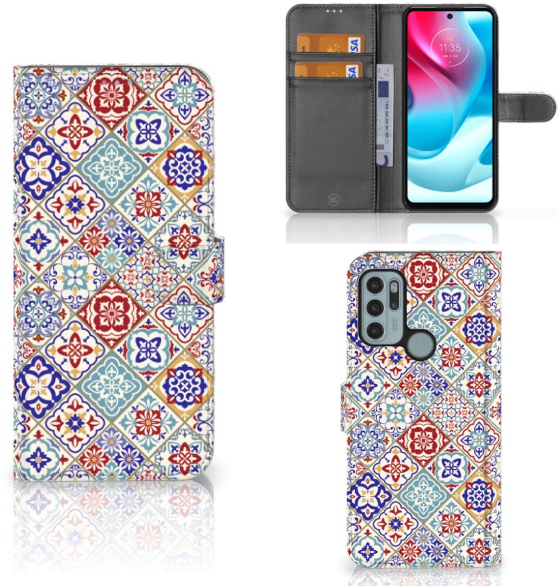 Motorola Moto G60s Bookcase Tiles Color