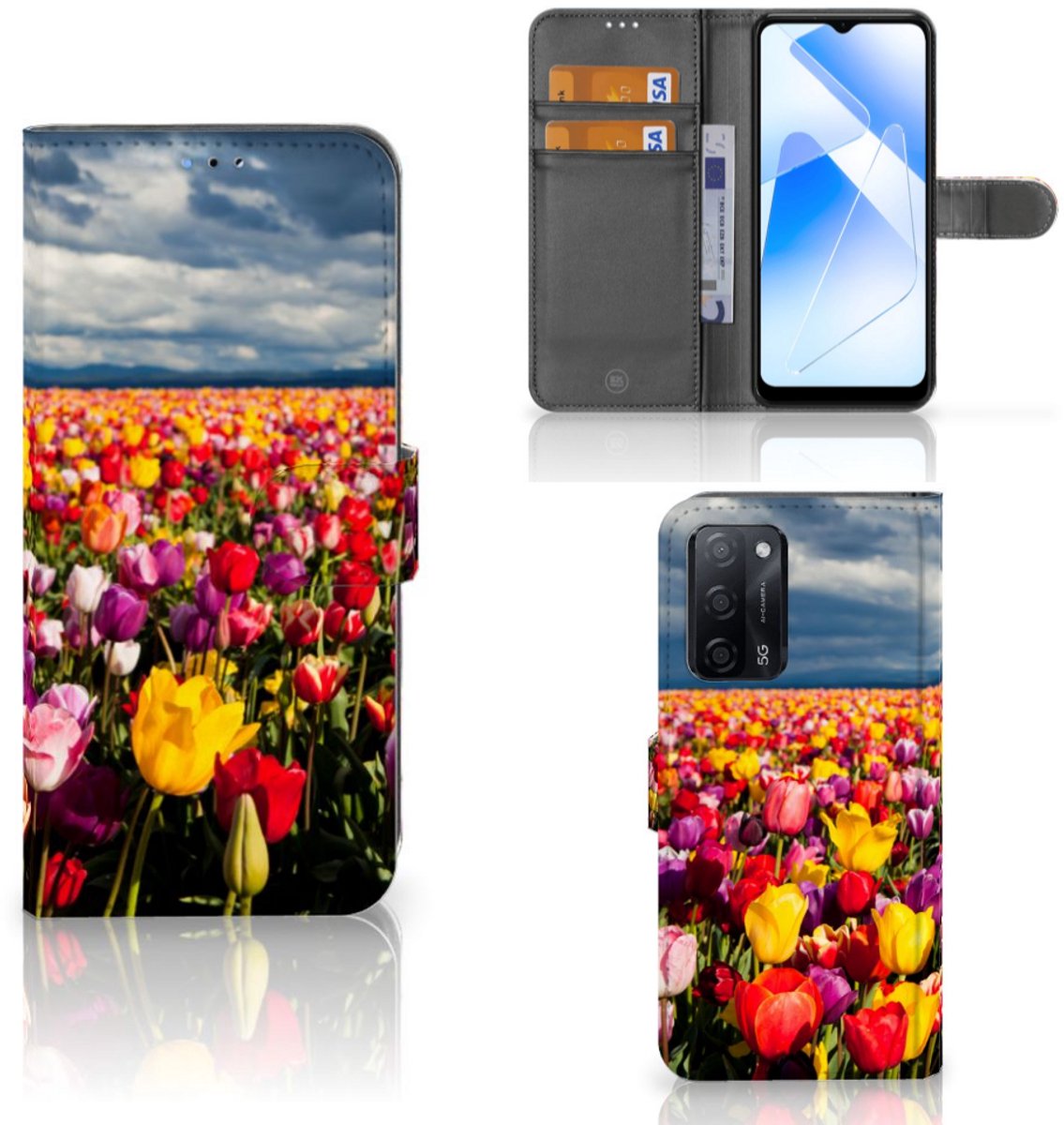 OPPO A16/A16s/A54s Hoesje Tulpen