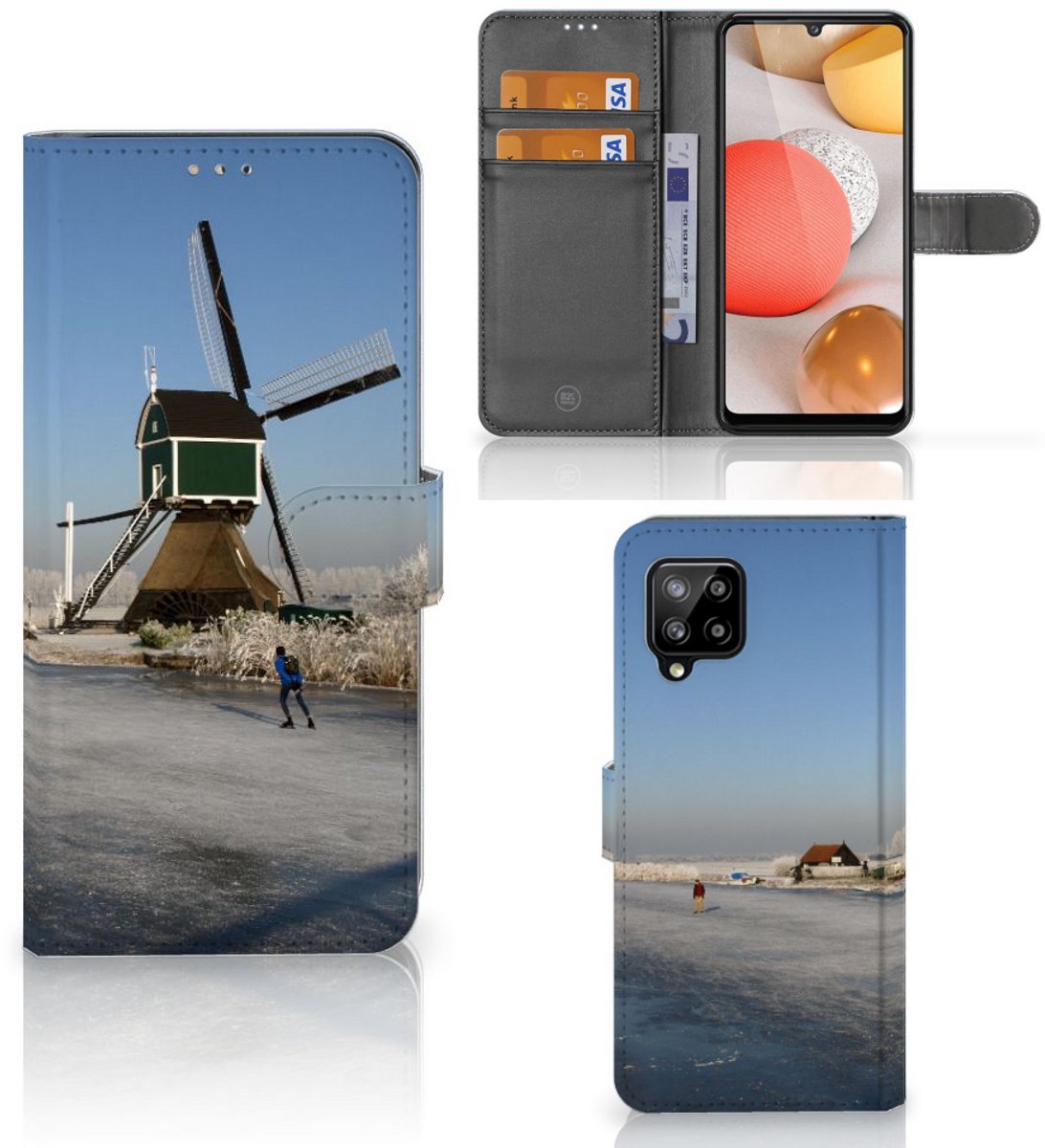 Boekhoesje voor Samsung Galaxy A42 5G Flip Cover Schaatsers