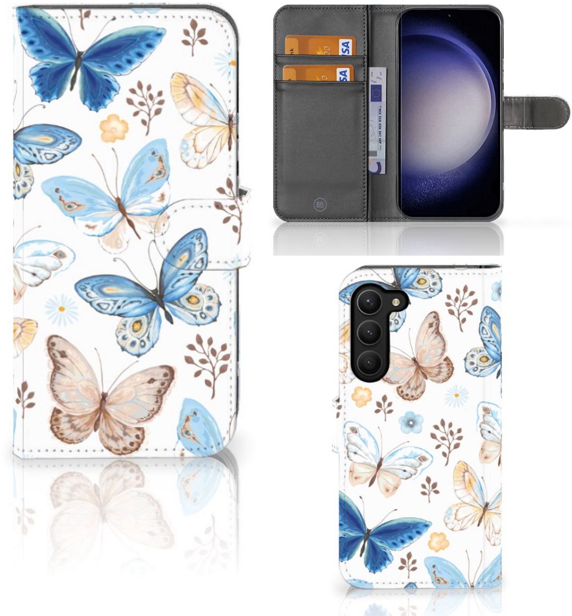 Telefoonhoesje met Pasjes voor Samsung Galaxy S23 Plus Vlinder