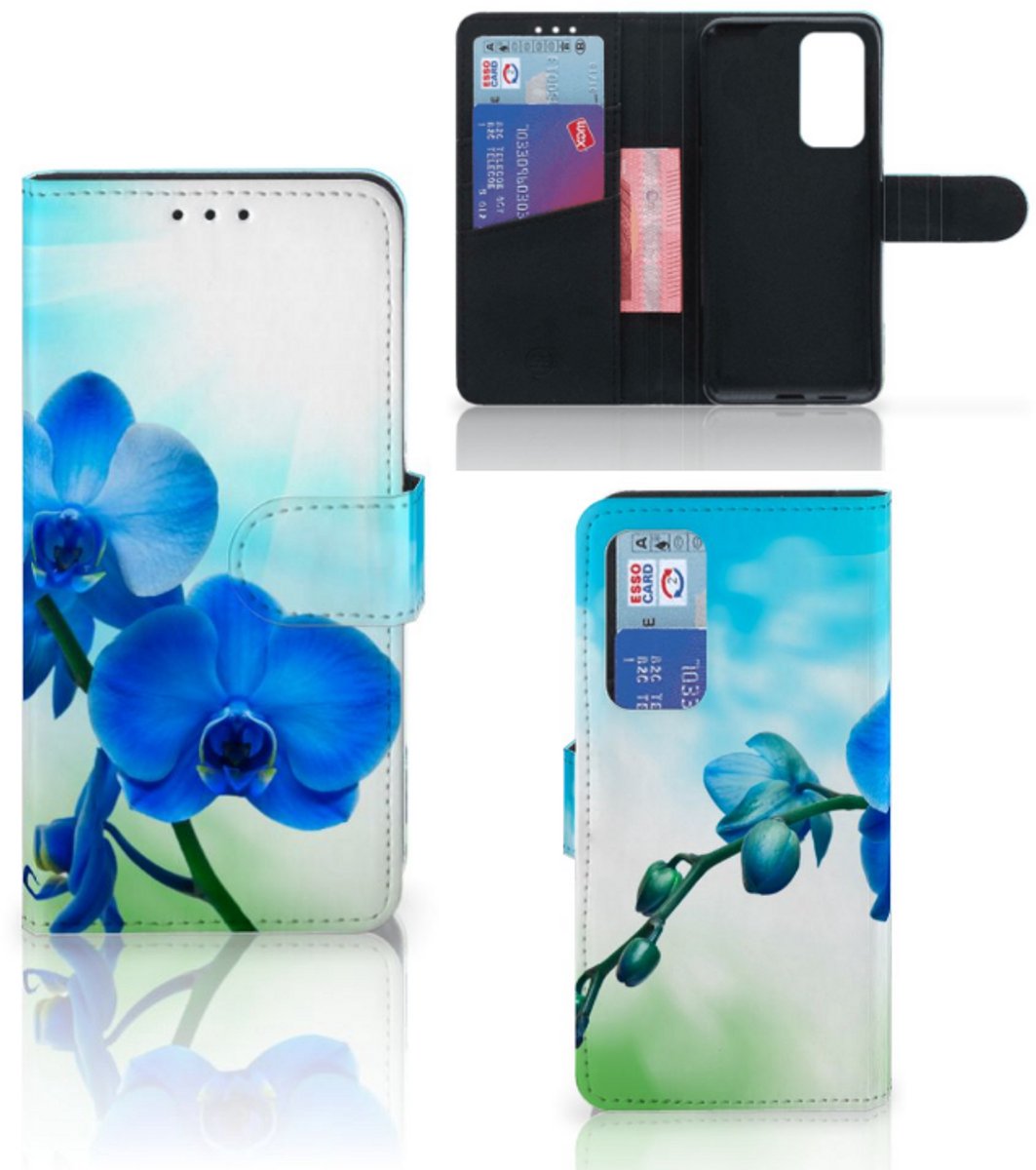 Huawei P40 Hoesje Orchidee Blauw - Cadeau voor je Moeder