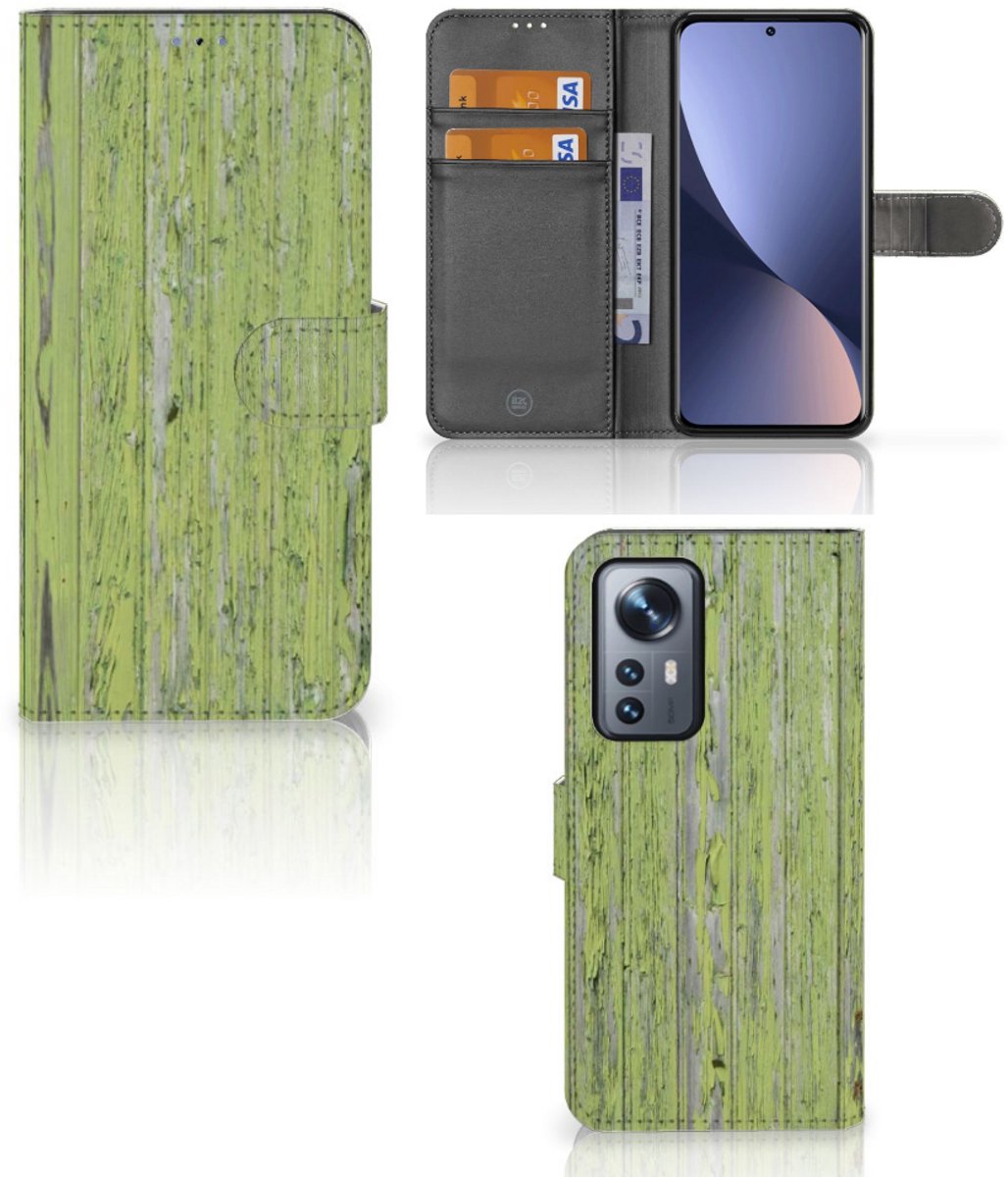 Xiaomi 12 Pro Book Style Case Green Wood