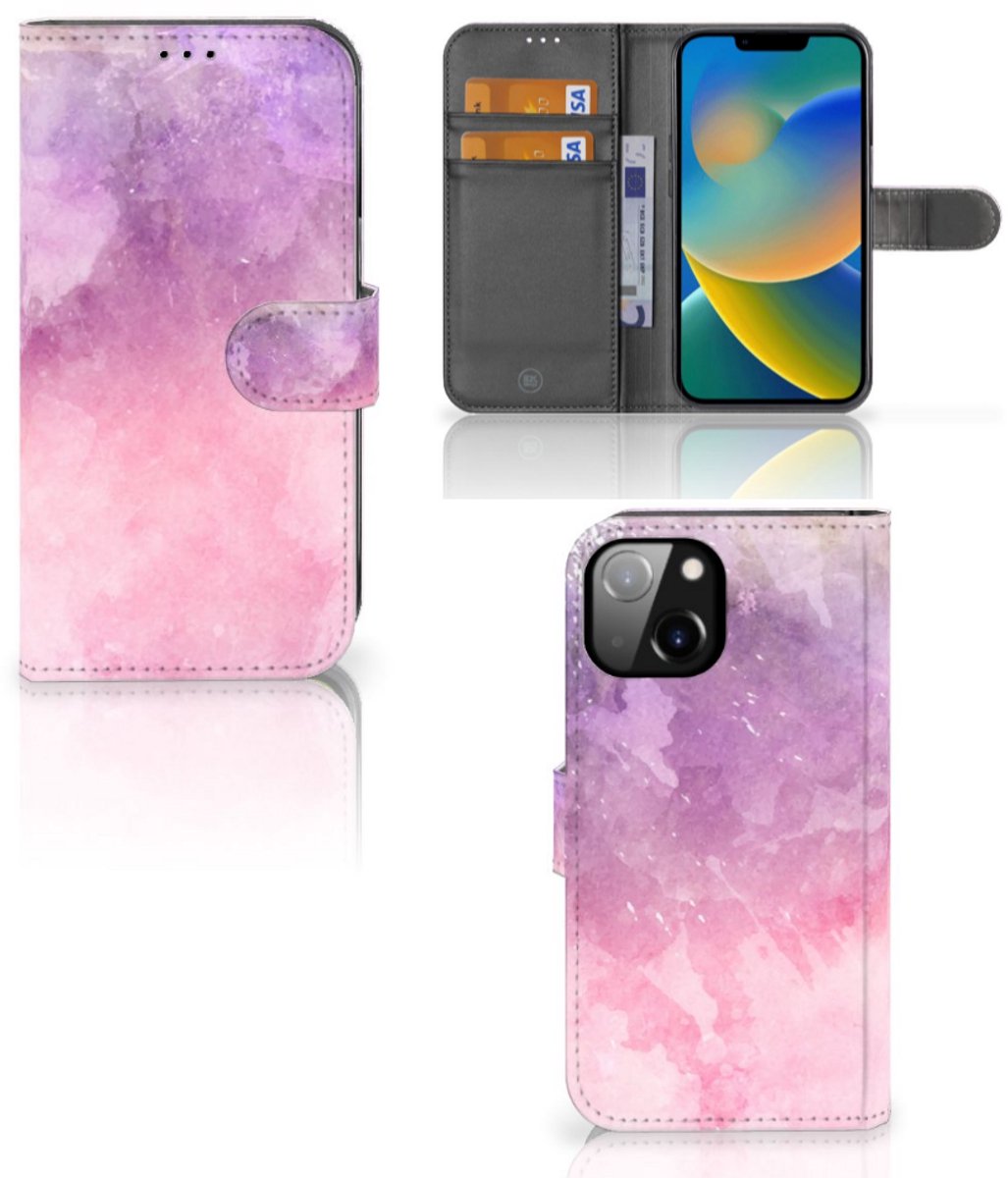 Hoesje Apple iPhone 14 Pink Purple Paint