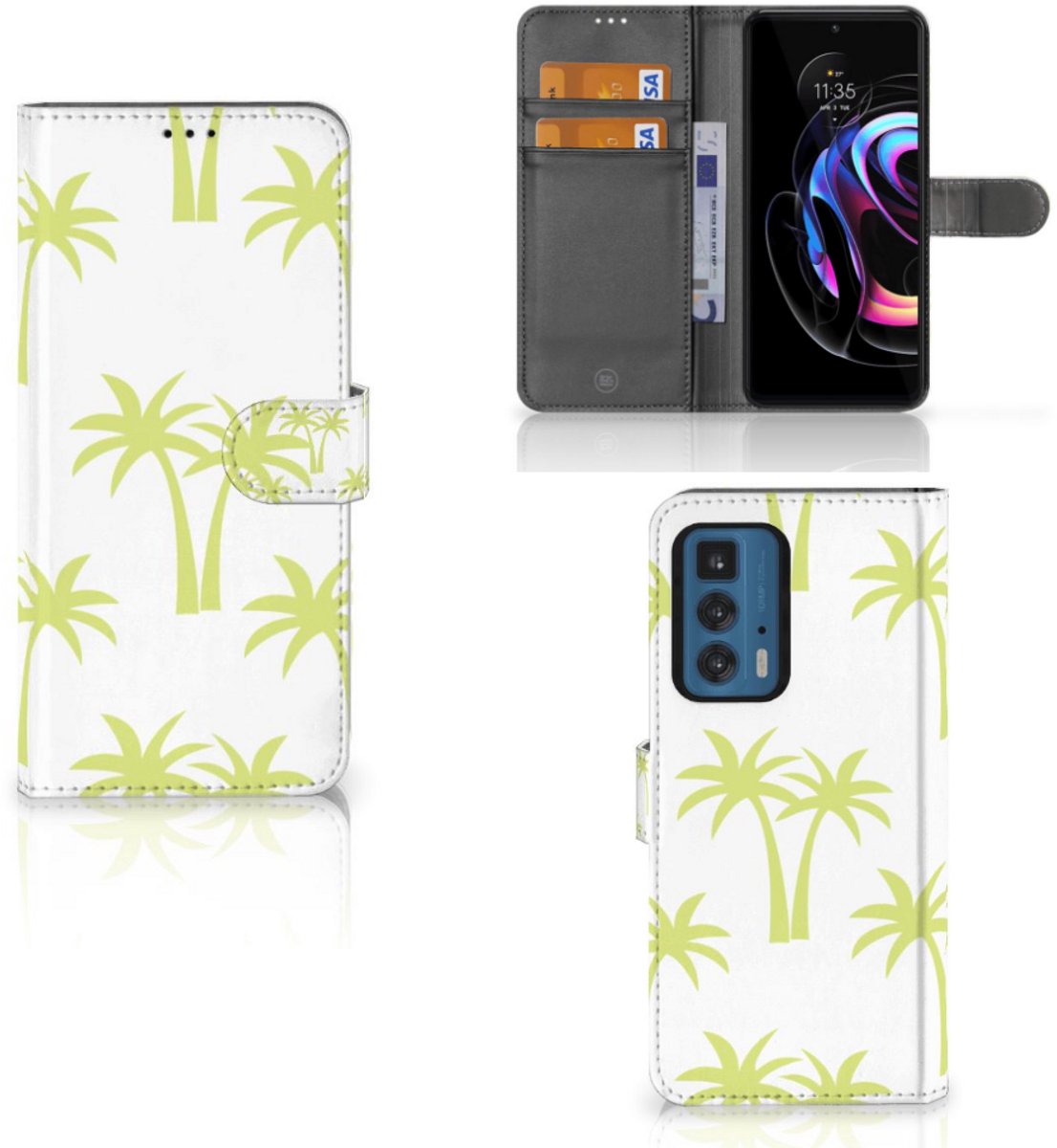 Boekhoesje voor Motorola Edge 20 Pro Hoesje Palmtrees