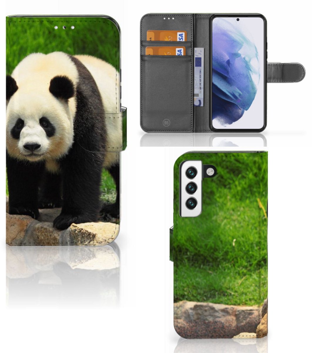 Samsung Galaxy S22 Telefoonhoesje met Pasjes Panda
