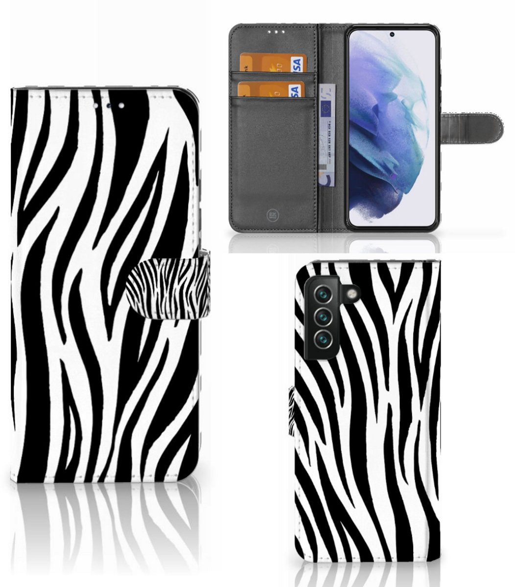 Samsung Galaxy S22 Plus Telefoonhoesje met Pasjes Zebra