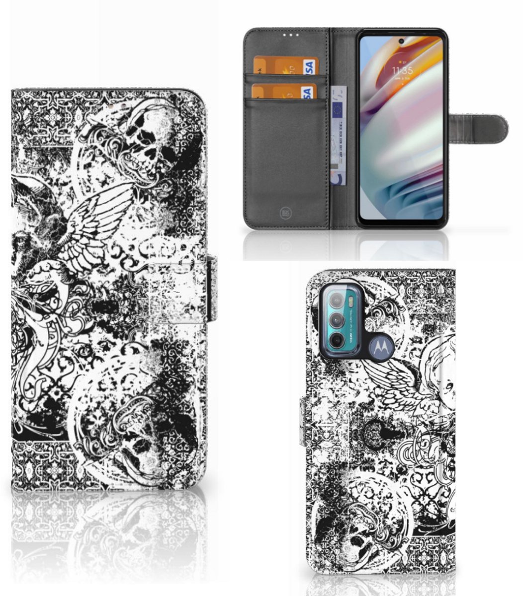 Telefoonhoesje met Naam Motorola Moto G60 Skulls Angel