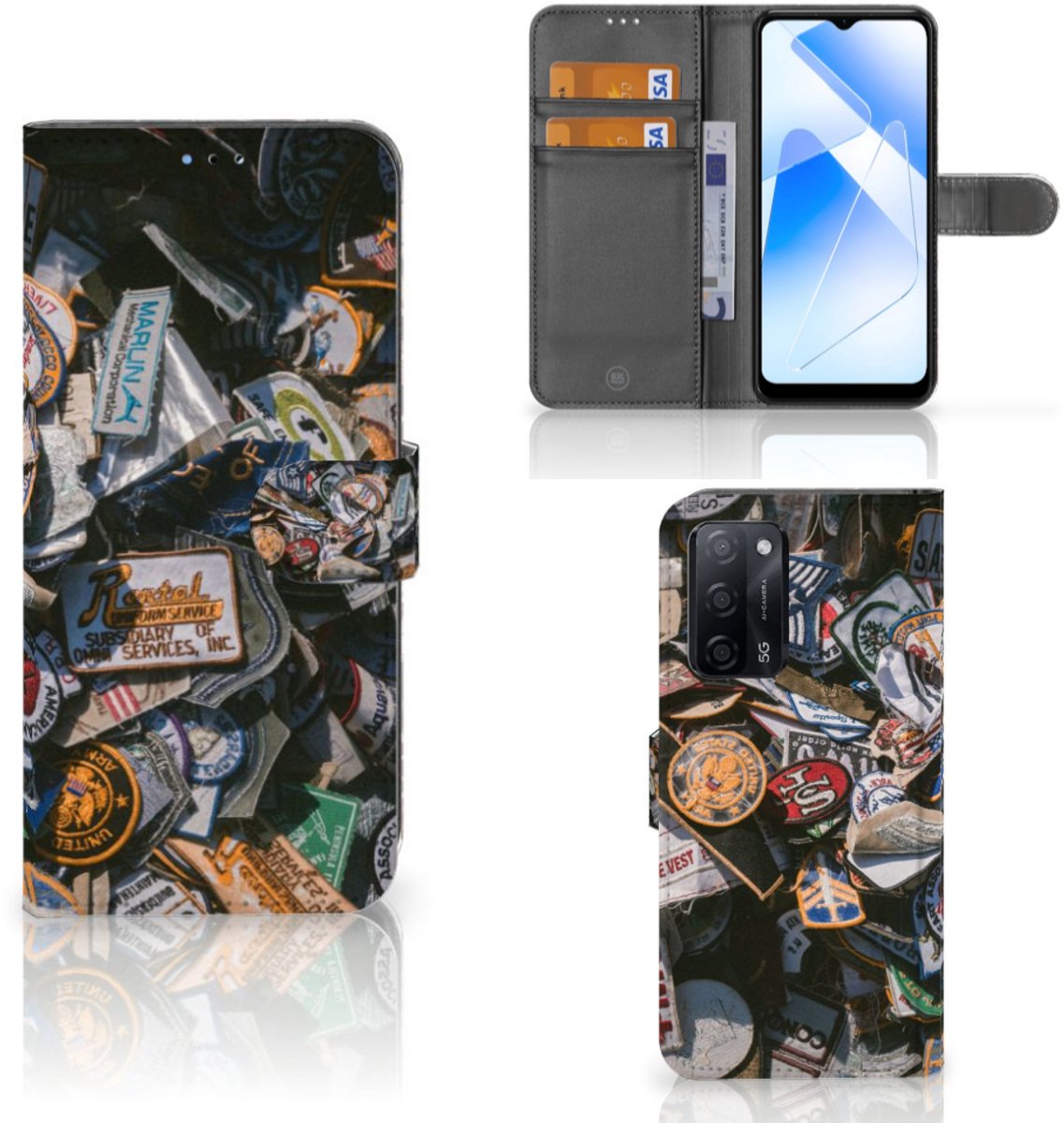 OPPO A16/A16s/A54s Telefoonhoesje met foto Badges