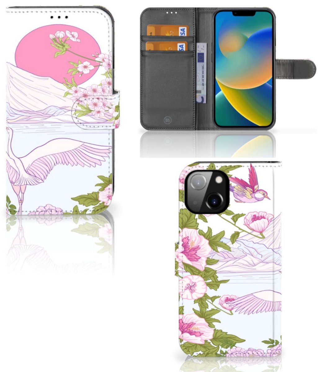 Apple iPhone 14 Telefoonhoesje met Pasjes Bird Standing