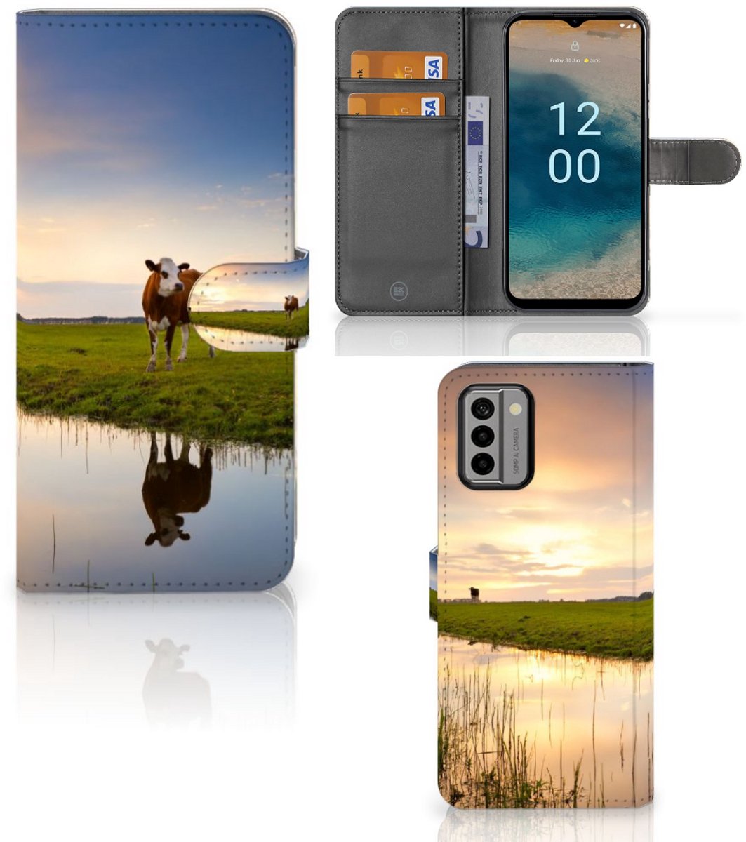 Nokia G22 Telefoonhoesje met Pasjes Koe