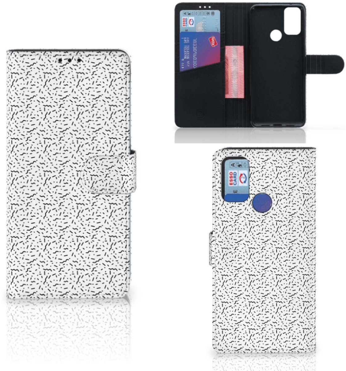 Alcatel 1S (2021) Telefoon Hoesje Stripes Dots