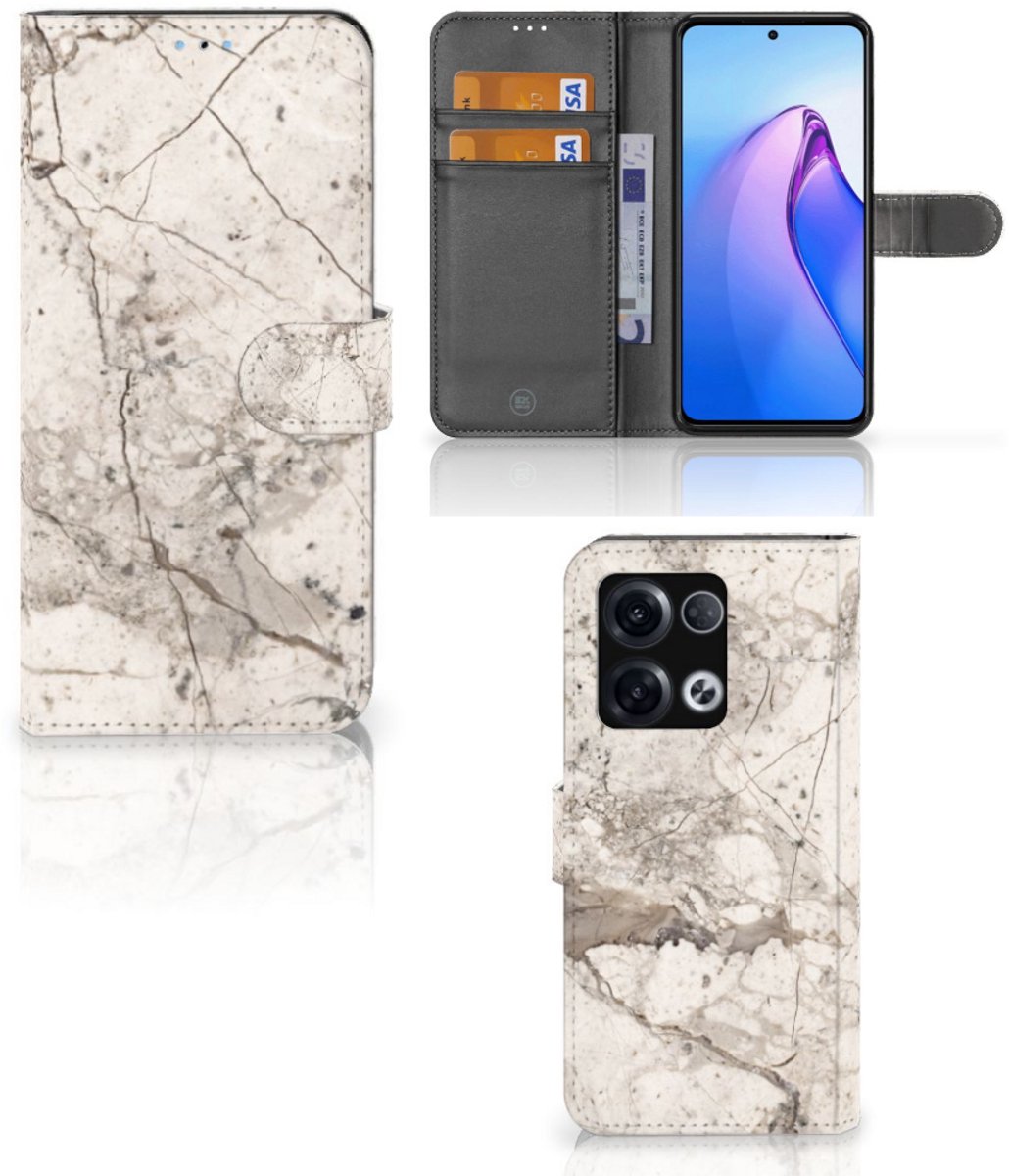 OPPO Reno8 Pro Bookcase Marmer Beige