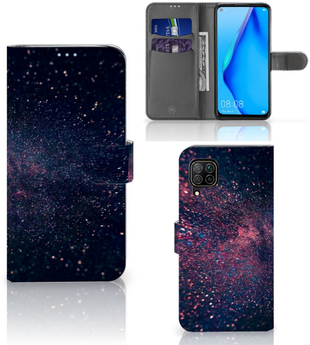 Huawei P40 Lite Book Case Stars