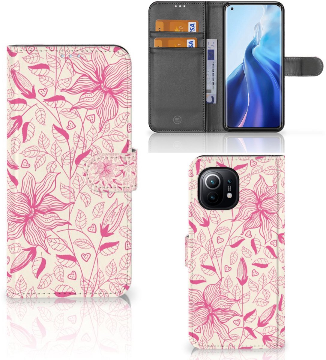 Xiaomi Mi 11 Hoesje Pink Flowers