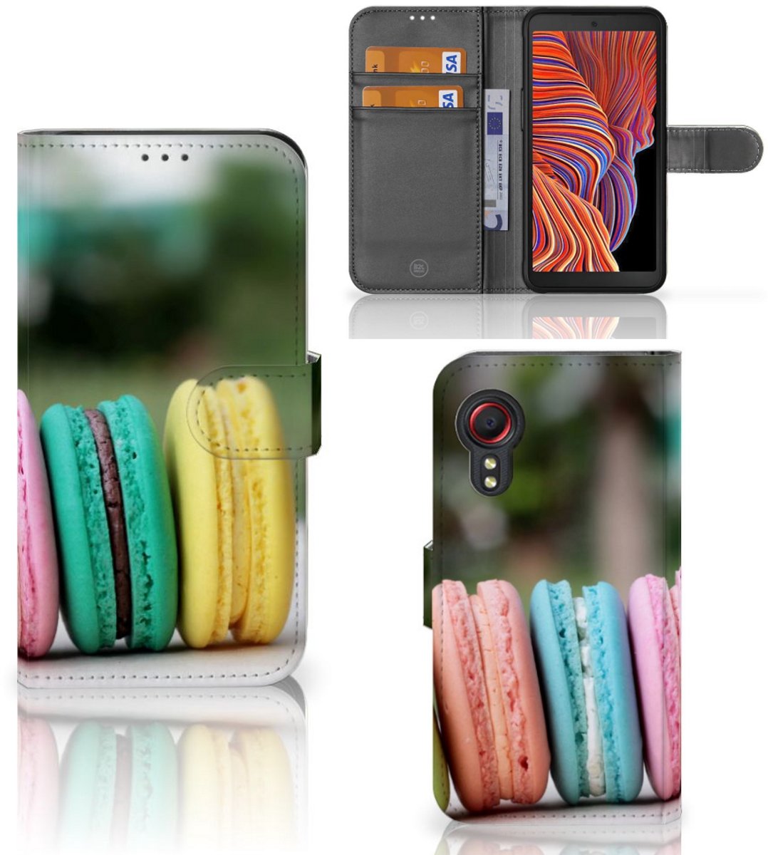 Book Case voor Samsung Galaxy Xcover 5 Book Cover Macarons