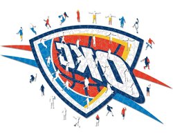 Iconic Puzzles - NBA houten puzzel, meerkleurig, Oklahoma City Thunder, OklahomaCityThunder-L