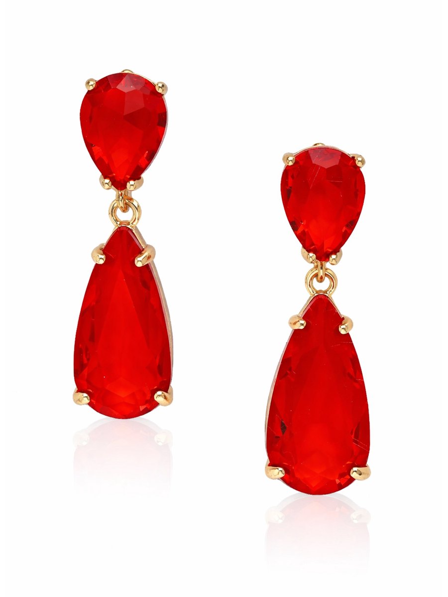 AVANT-GARDE PARIS Oorbellen - Statement - Teardrop - Goudkleurig - 3.8 cm - Facetgeslepen Kristal