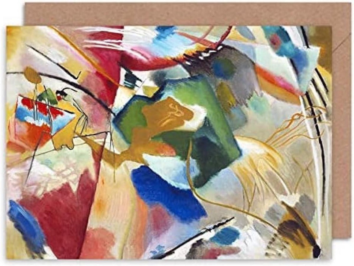 Wenskaart Abstract Schilderij - Groene Kaart - Persoonlijke Boodschap Sturen - Gedrukt op Duurzaam Karton - 125 x 175 cm