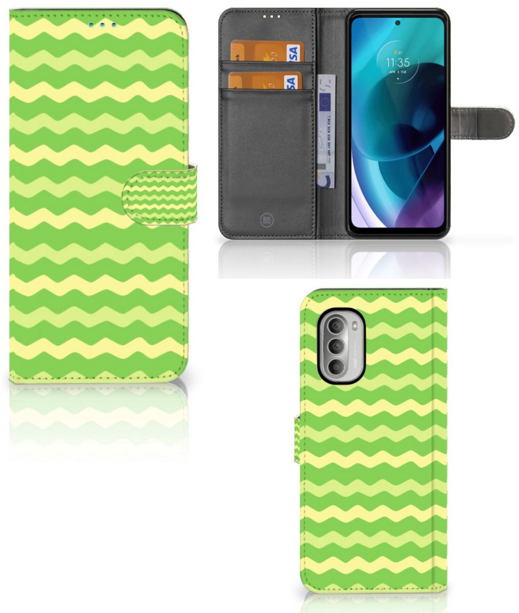 Motorola Moto G51 5G Telefoon Hoesje Waves Green