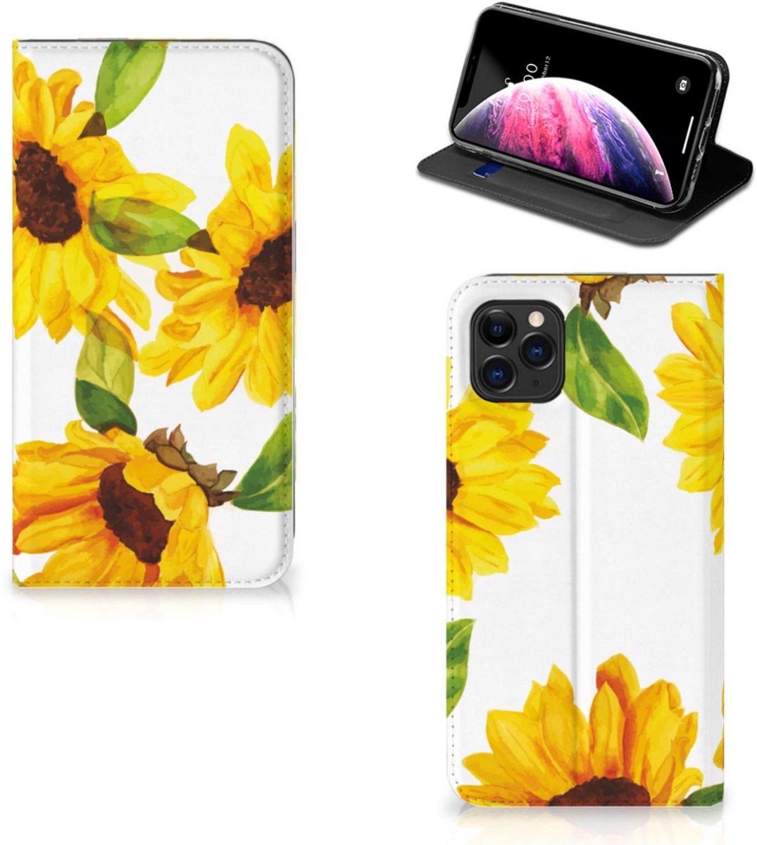 Smart Cover voor Apple iPhone 11 Pro Max Zonnebloemen
