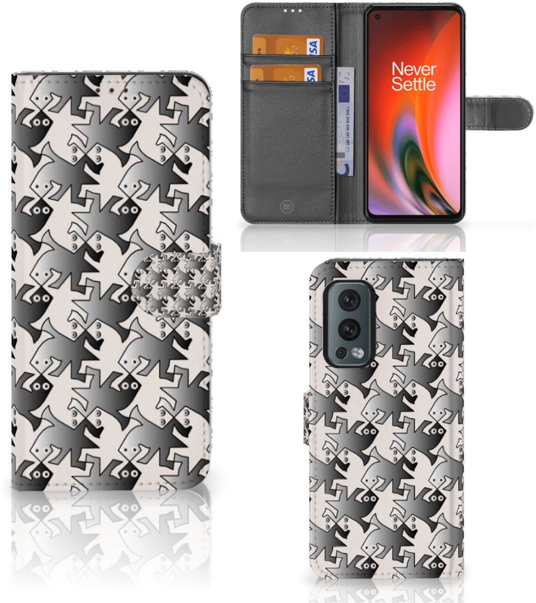 OnePlus Nord 2 5G Telefoonhoesje met Pasjes Salamander Grey
