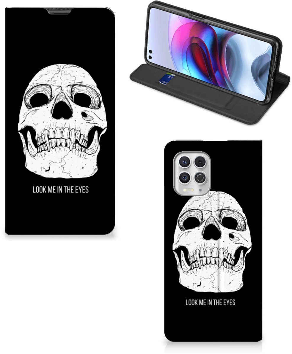 Mobiel BookCase Motorola Moto G100 Skull Eyes