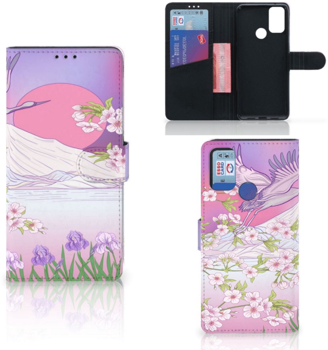 Alcatel 1S (2021) Telefoonhoesje met Pasjes Bird Flying