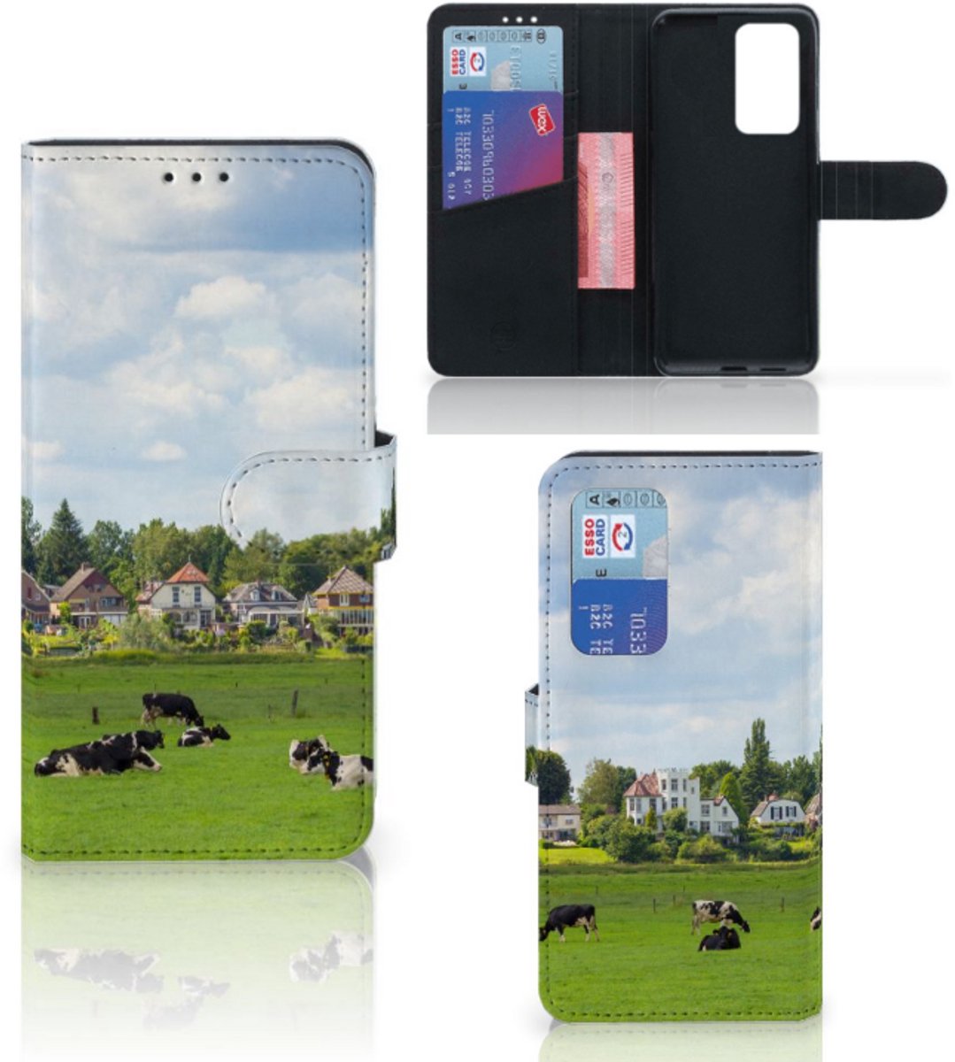 Book Case voor Huawei P40 Pro Telefoonhoesje met Pasjes Koeien