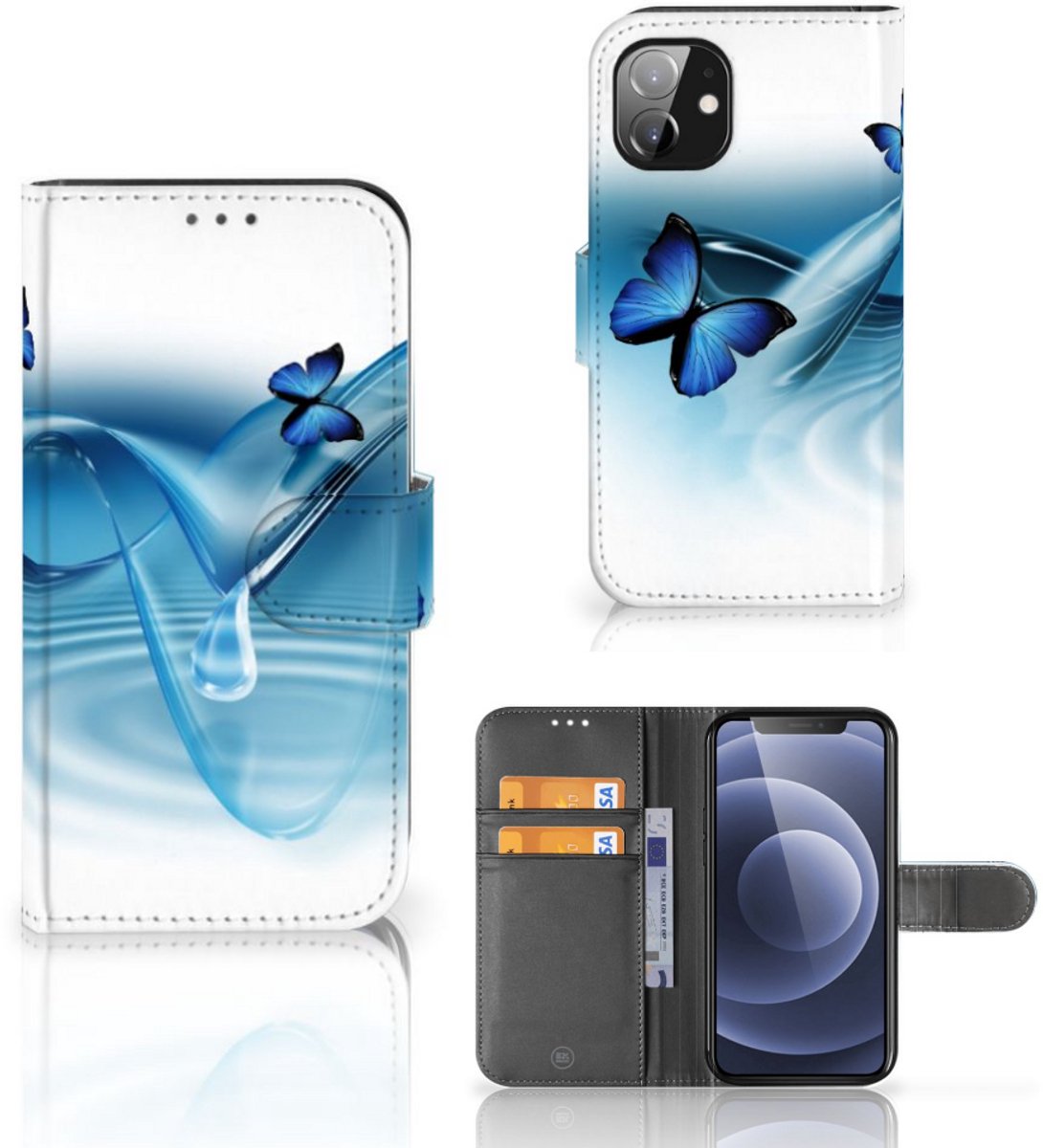 Apple iPhone 12 Mini Telefoonhoesje met Pasjes Vlinders