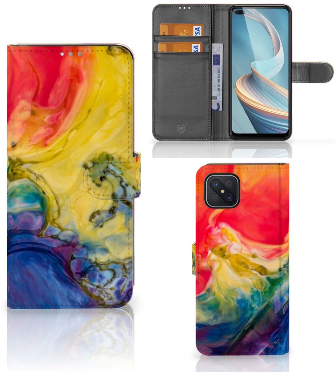 Hoesje OPPO Reno4 Z Watercolor Dark