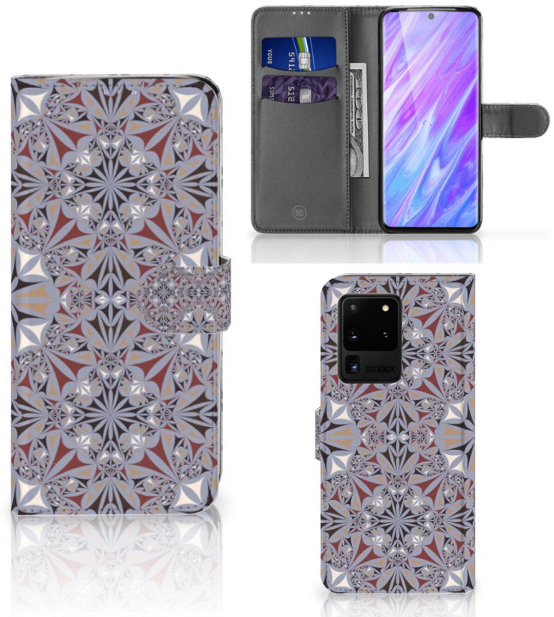 Samsung Galaxy S20 Ultra Bookcase Flower Tiles
