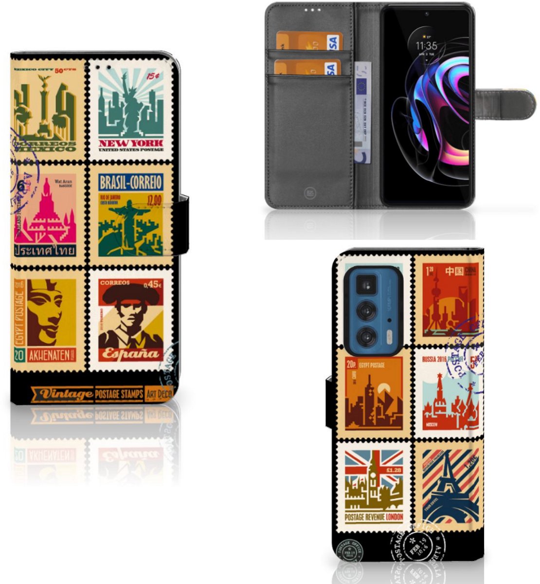 Motorola Edge 20 Pro Flip Cover Postzegels