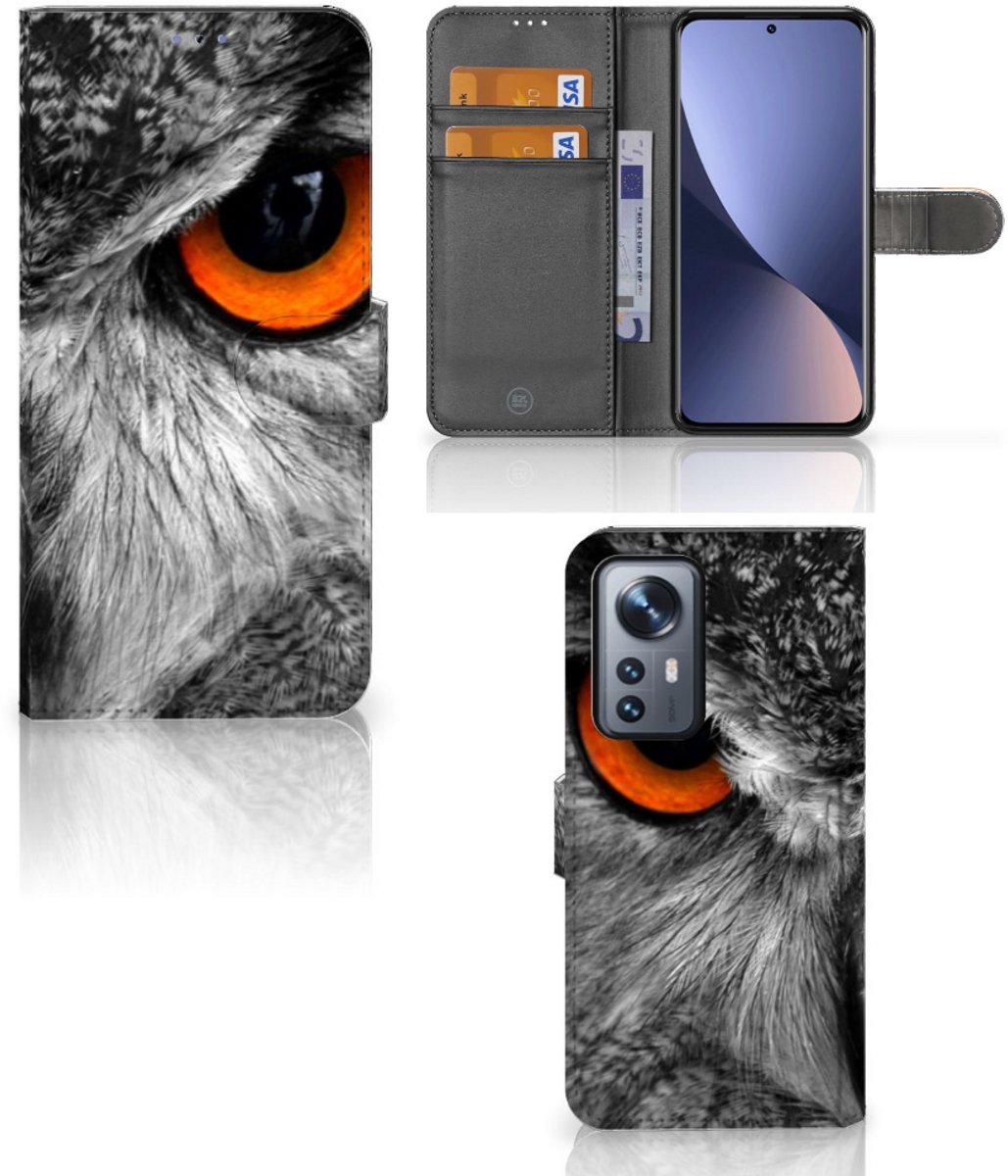Xiaomi 12 Pro Telefoonhoesje met Pasjes Uil