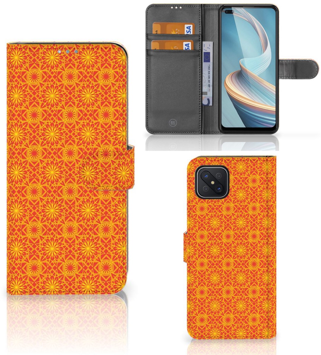 OPPO Reno4 Z Telefoon Hoesje Batik Oranje