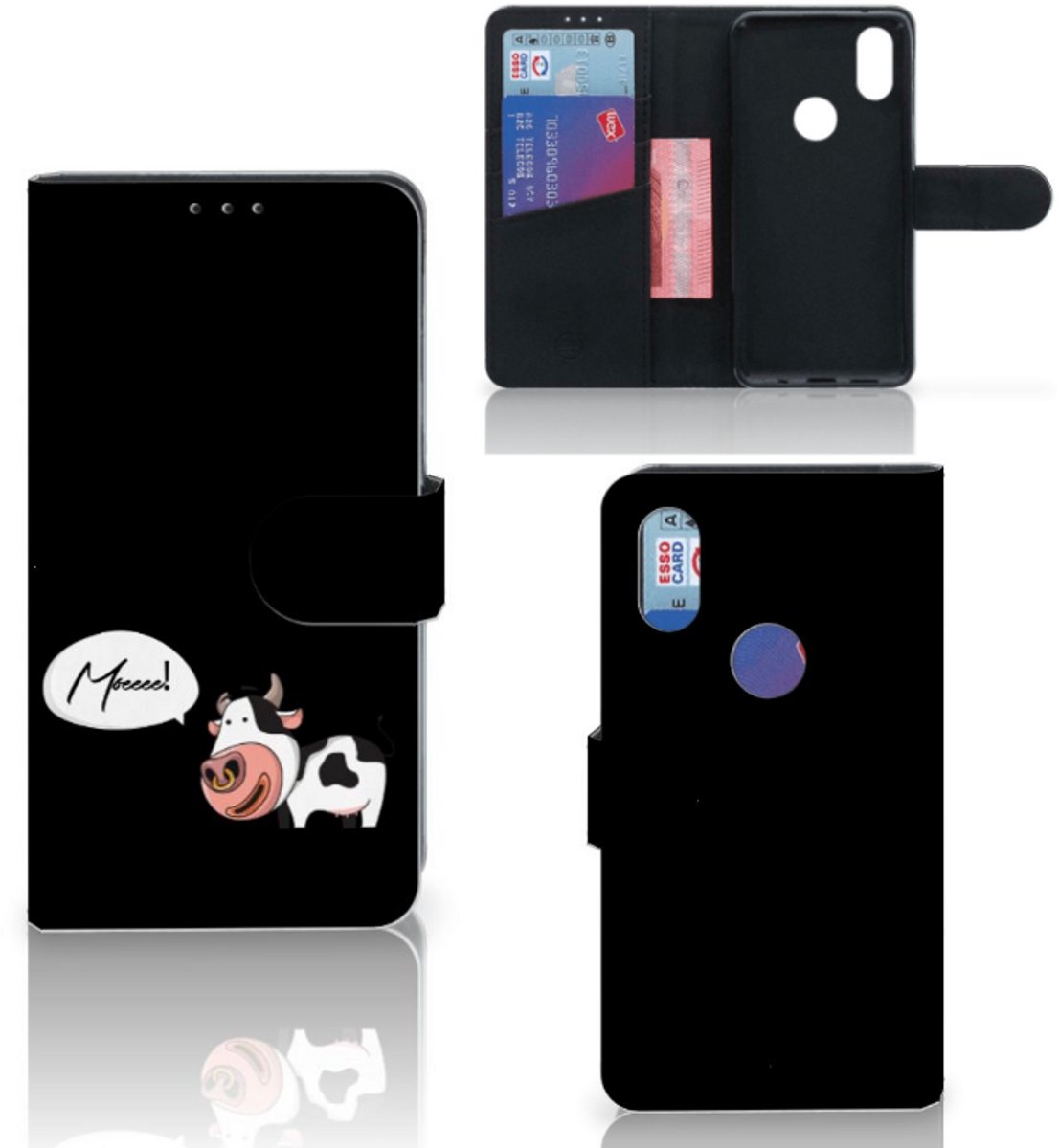 Book Case voor Xiaomi Mi Mix 2s Leuk Hoesje Cow