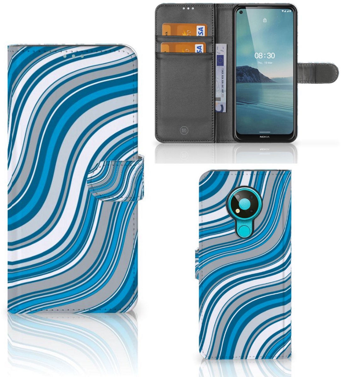Nokia 3.4 Telefoon Hoesje Waves Blue