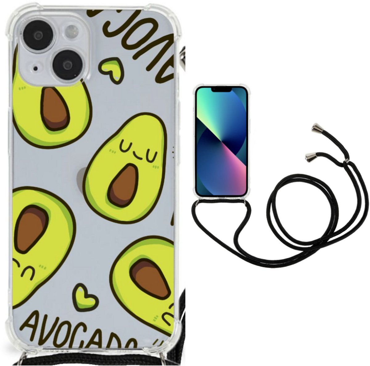 iPhone 14 Plus Stevig Bumper Hoesje Avocado Singing