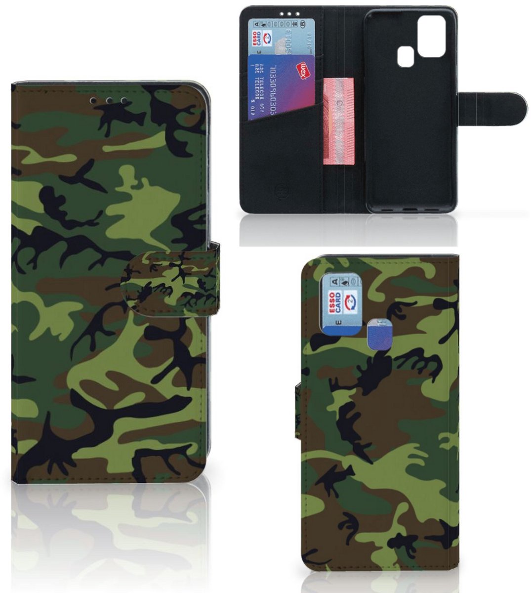 Samsung Galaxy M31 Telefoon Hoesje Army Dark