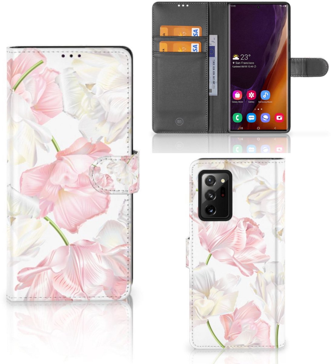 Boekhoesje voor Samsung Galaxy Note20 Ultra Hoesje Lovely Flowers