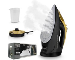 REN® Strijkijzer met stoomgenerator - strijkijzer met stoom - Strijkijzer - Zwart/Goud - 32cm x 12cm x 1cm