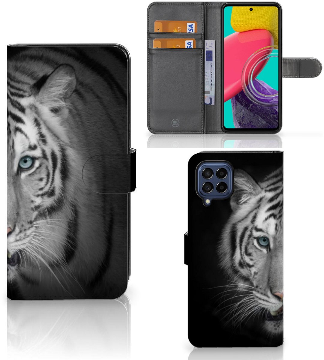 Samsung Galaxy M53 Telefoonhoesje met Pasjes Tijger