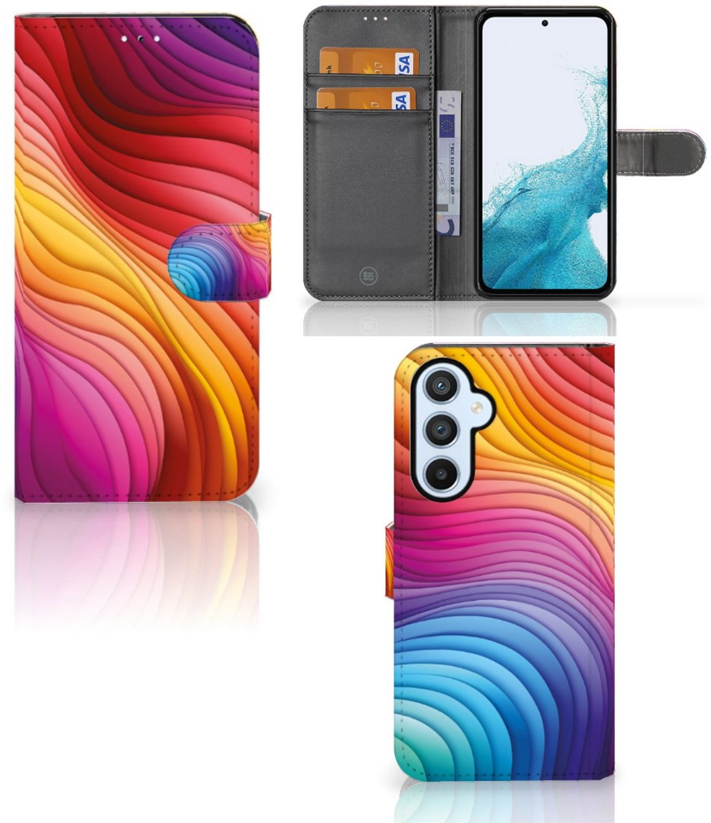 Book Case voor Samsung Galaxy A54 5G Regenboog