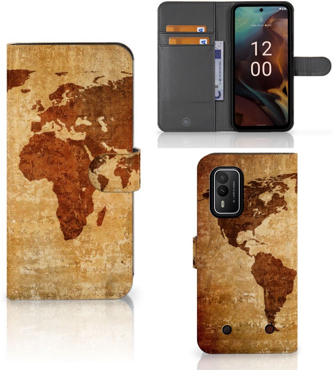 Nokia XR21 Flip Cover Wereldkaart