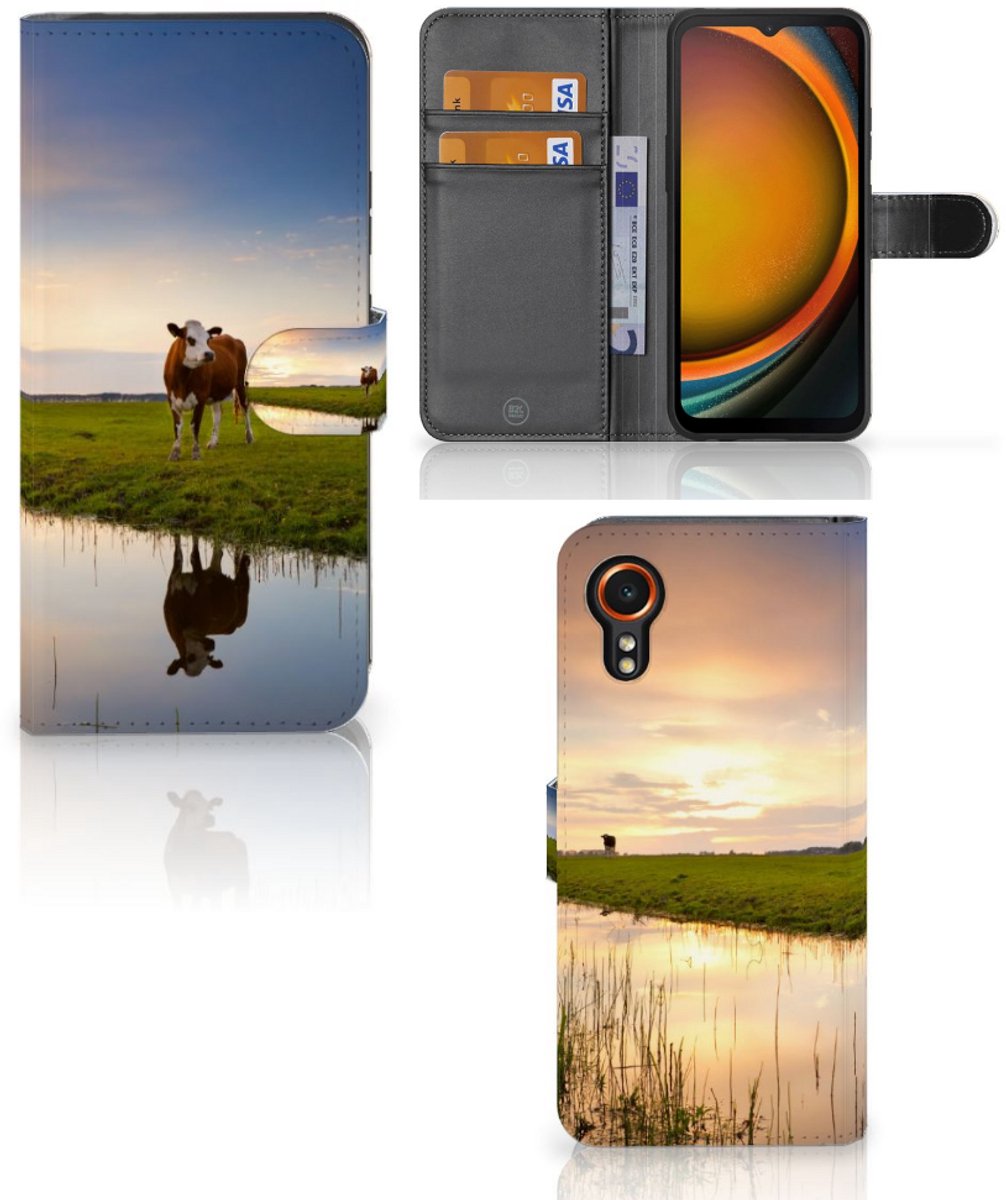 Samsung Galaxy Xcover 7 Telefoonhoesje met Pasjes Koe
