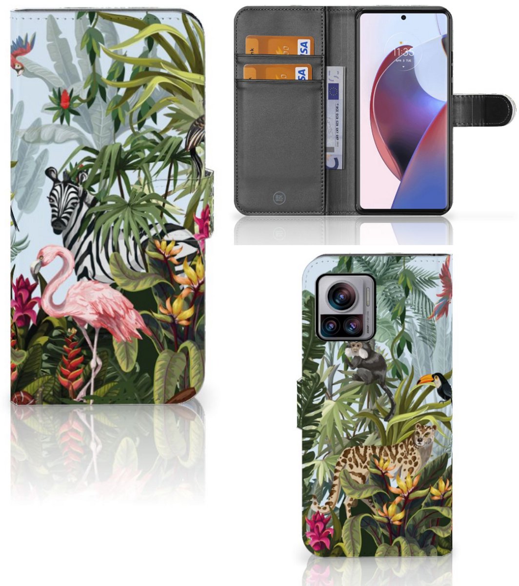 Telefoonhoesje met Pasjes voor Motorola Edge 30 Ultra Jungle