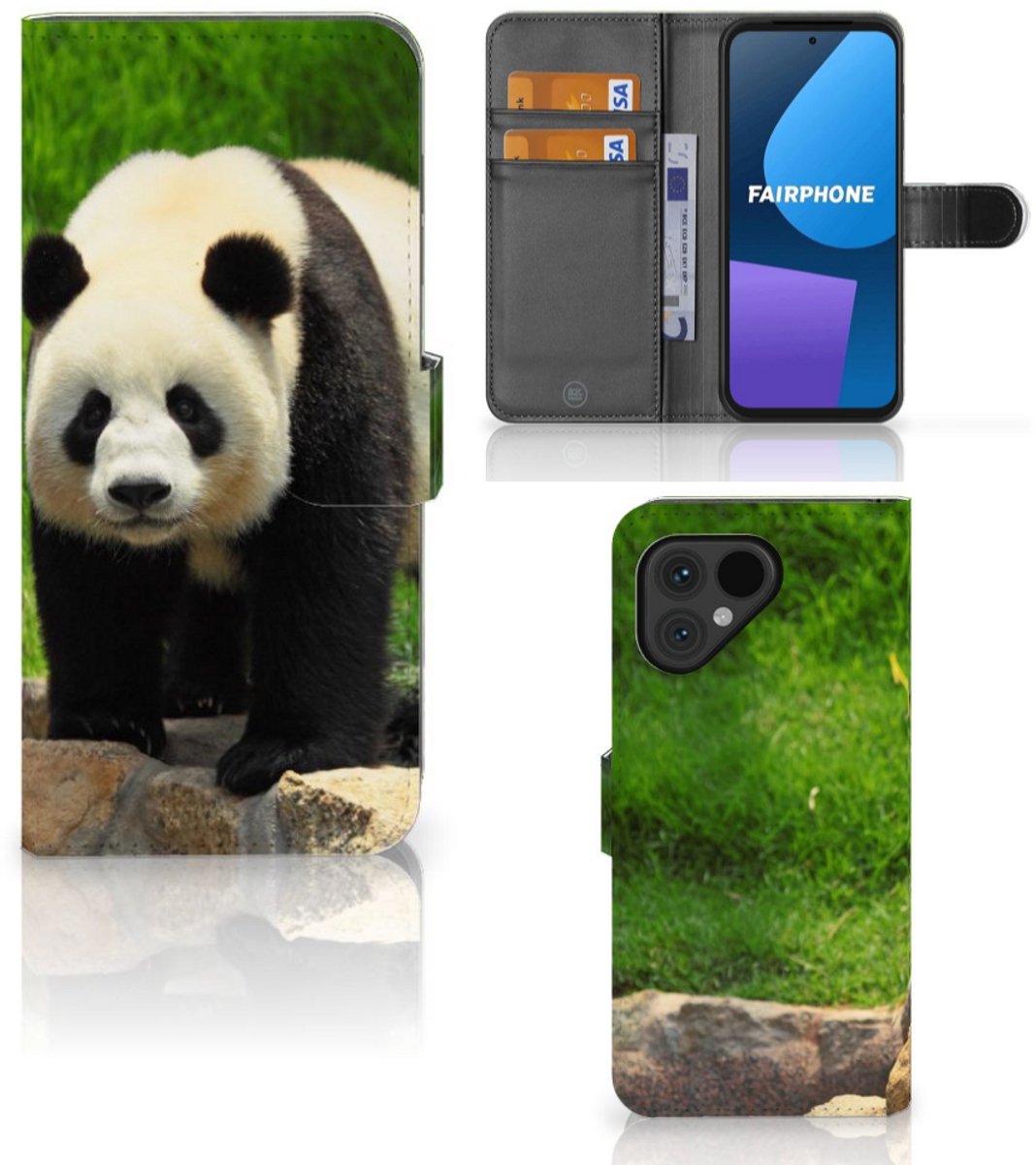 Fairphone 5 Telefoonhoesje met Pasjes Panda