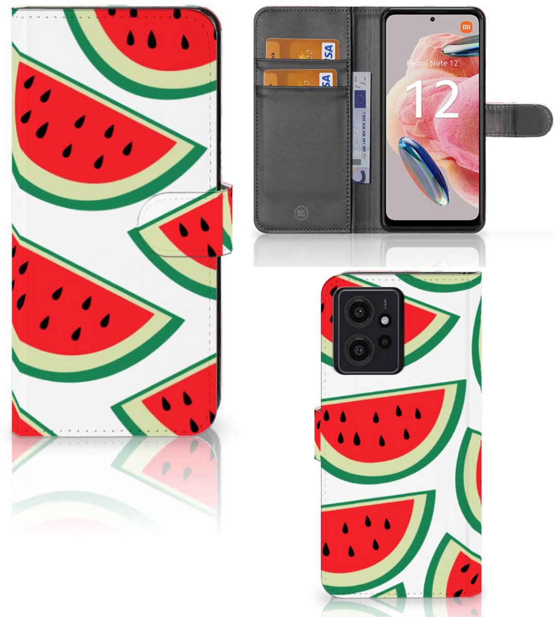 Xiaomi Redmi Note 12 4G Book Cover Watermelons